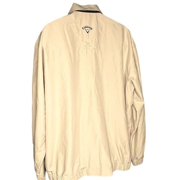 Callaway Men's Waterproof Full Zip Softshell Golf Windbreaker Jacket Beige XL - Picture 4 of 11